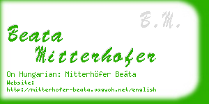 beata mitterhofer business card