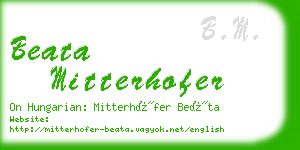beata mitterhofer business card
